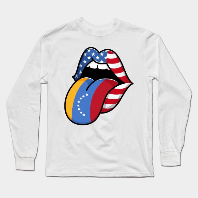 Flag Of Venezuela Half Venezuelan Venezuelan American Long Sleeve T-Shirt by RW